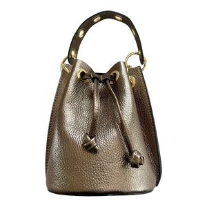 Borse in Pelle Bronze Leather Bucket Bag